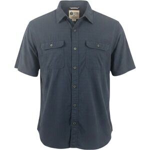 Sierra Designs Mens XXL Gray Short Sleeve Button Down Shirt Pockets 1679684